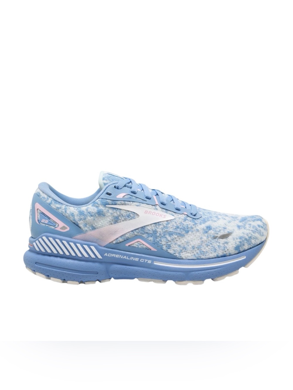 Brooks Adrenaline GTS 23 Running Sneakers Womens 7 B Light Blue Cloud Marble